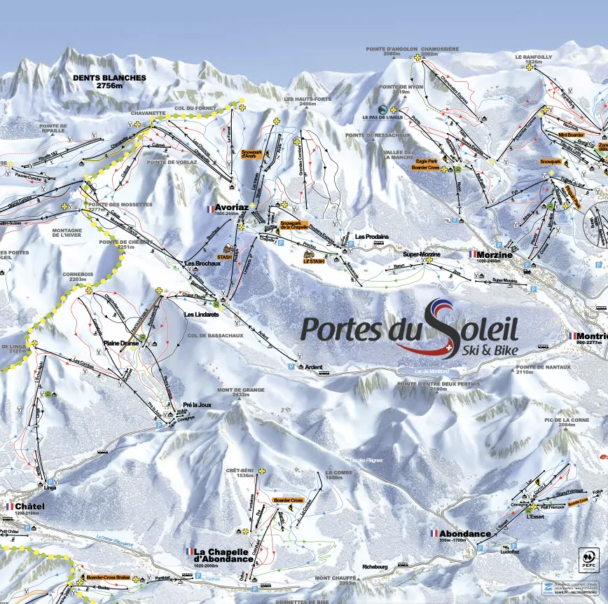 Ski Area Map Portes Du Soleil Morzine Avoriaz