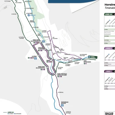 Winter bus map – reduced services